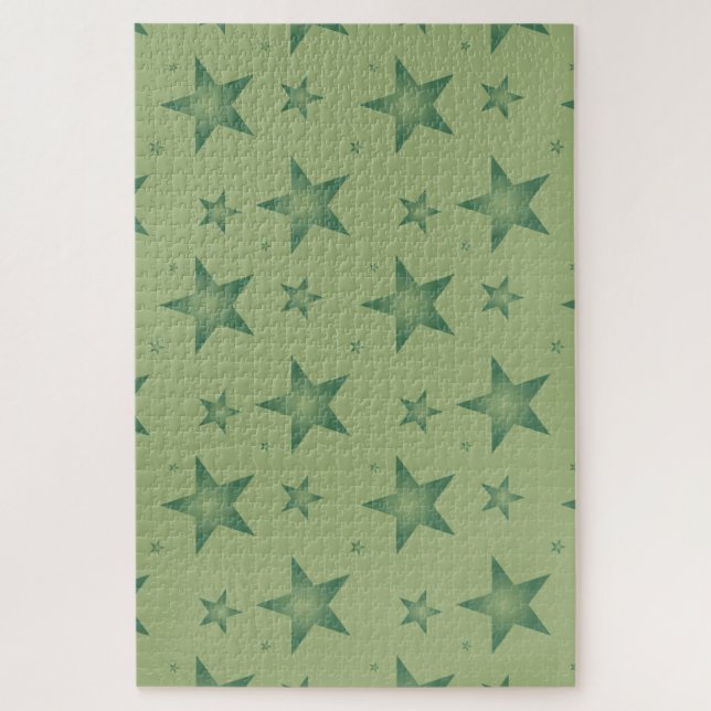 Quebra-cabeça Estrelas Elegante e Na moda em Verde Sage (Vertical)