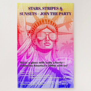 Quebra-cabeça Estrelas, Stripes e Pôrs do sol Dama Liberdade 250