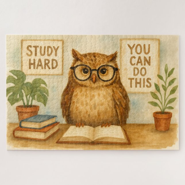 Quebra-cabeça Estudante de Coruja Estudantil (Horizontal)