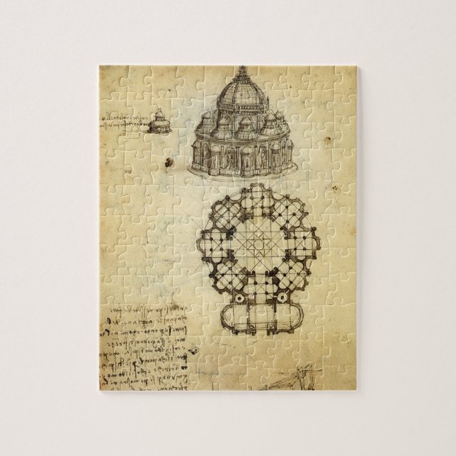 Quebra-cabeça Estudo da Catedral Arquitetônica de Leonardo da Vi (Vertical)