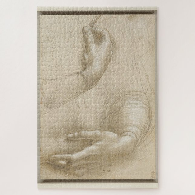 Quebra-cabeça Estudo da Mão de uma Mulher - Leonardo da Vinci (1 (Vertical)