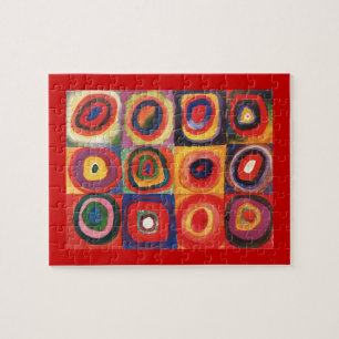 Quebra-cabeça Estudo de cor de Kandinsky Quadrados Círculos Arte