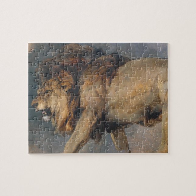 Quebra-cabeça Estudo de um Leão (por Edwin Henry Landseer) (Horizontal)