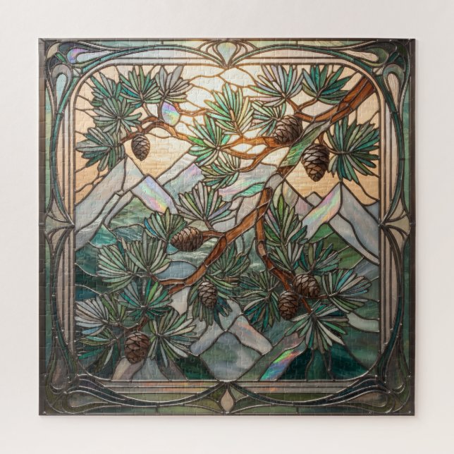 Quebra-cabeça Ethereal Stained Glass Cedar of Lebanon Puzzle (Vertical)
