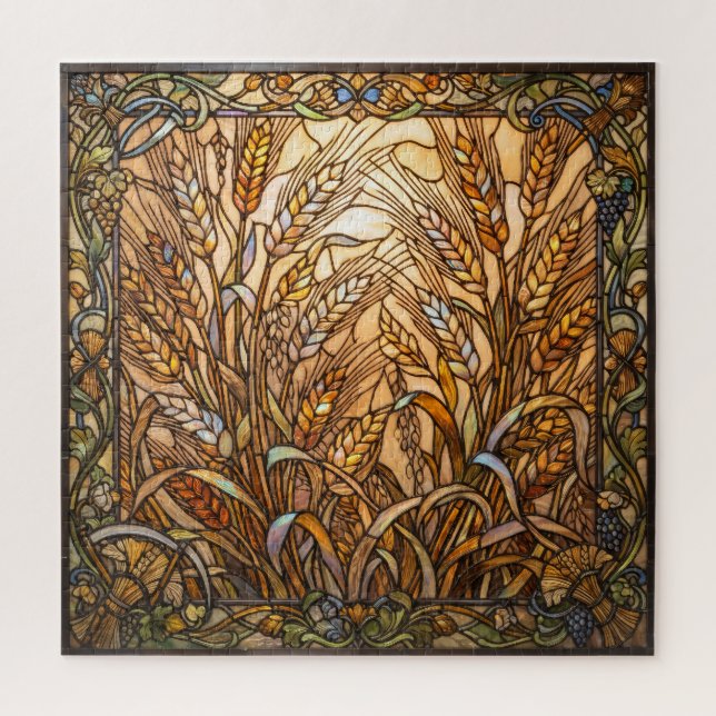 Quebra-cabeça Ethereal Stained Glass Wheat Stalks Puzzle (Vertical)