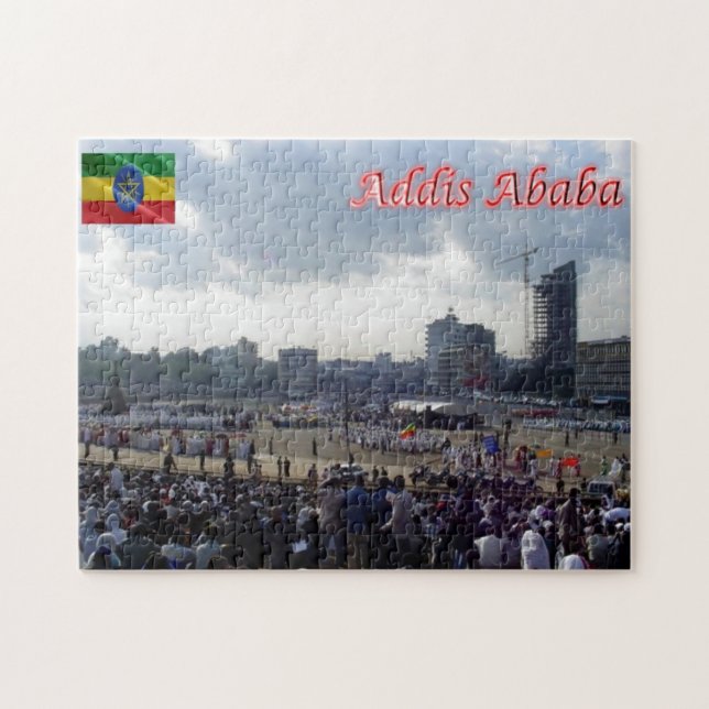 Quebra-cabeça Etiópia - Addis Abeba - Praça Meskal - (Horizontal)