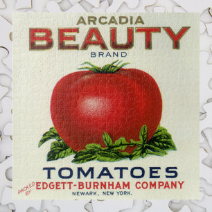 Quebra-cabeça Etiqueta de Fruta Vintage, Tomates de beleza Arcad