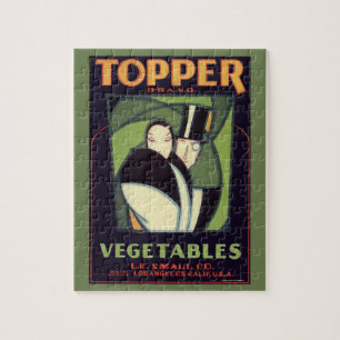 Quebra-cabeça Etiqueta de Superfície Vegetal Vintage, Art Deco