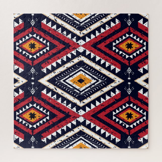 Quebra-cabeça Etnia Geométrica Oriental: Tradicional Sem Costura (Vertical)