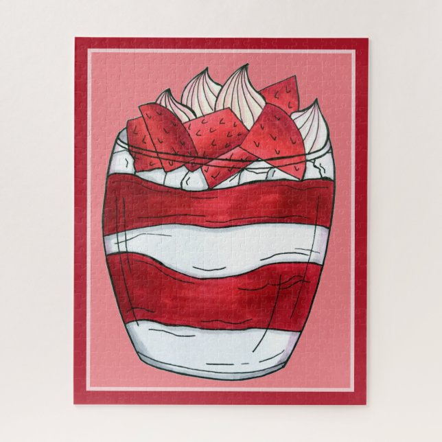 Quebra-cabeça Eton Mess Strawberry Meringue UK Dessert (Vertical)