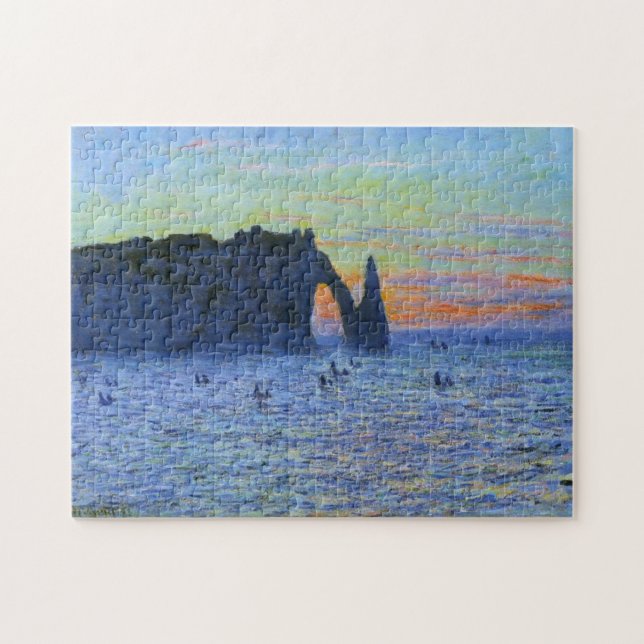 Quebra-cabeça Etretat Agulha e Porte d'Aval Monet Fine Art (Horizontal)
