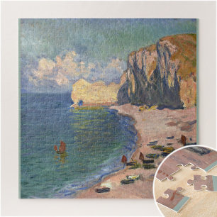 Quebra-cabeça Etretat, The Beach e Falaise d’Amont, Monet