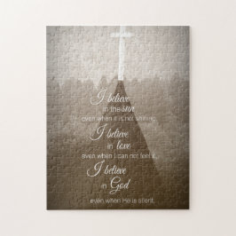 Quebra-cabeça Eu acredito a cruz