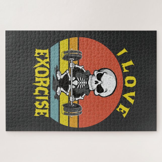 Quebra-cabeça Eu Adoro Exorcizar Esqueleto De Halloween Engraçad (Horizontal)