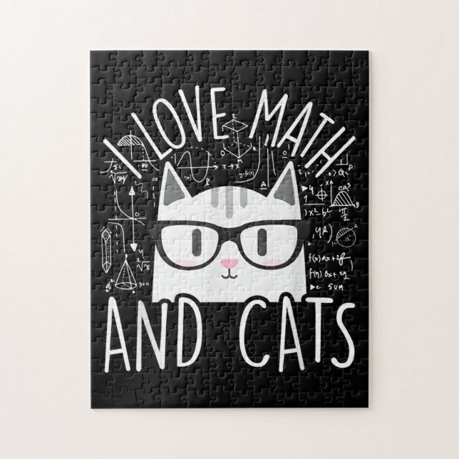 Quebra-cabeça Eu Adoro Matemática E Gatos Gatinhos Bonitos (Vertical)