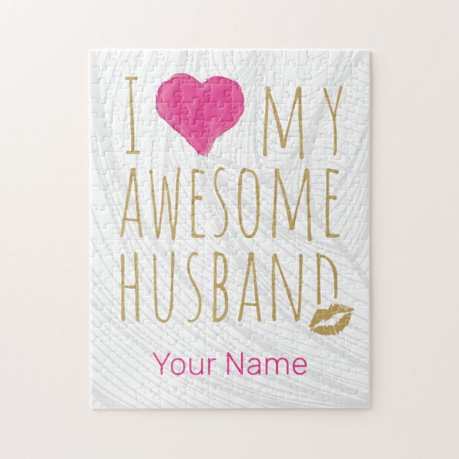 Quebra-cabeça Eu amo meu incrível marido casando no aniversário (Vertical)