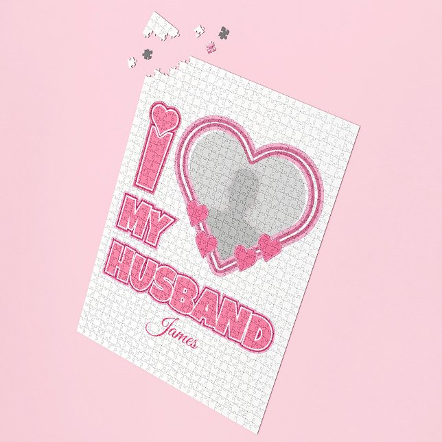Quebra-cabeça Eu Amo Meu Marido Personalizado – Adicionar Foto e (Criador carregado)