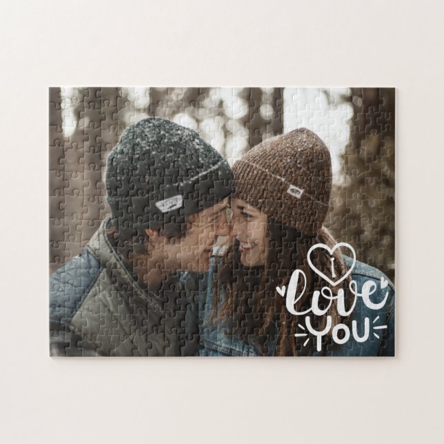 Quebra-cabeça Eu amo Você Presente do Dia dos Namorados com Sobr (Horizontal)