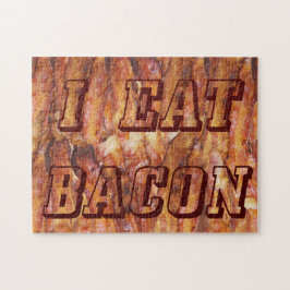 Quebra-cabeça Eu Comi Texto Bacon com Fundo