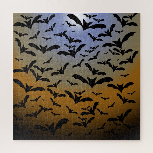 Quebra-cabeça Eu fui mordido por morcegos negros e Bonito lua (Vertical)