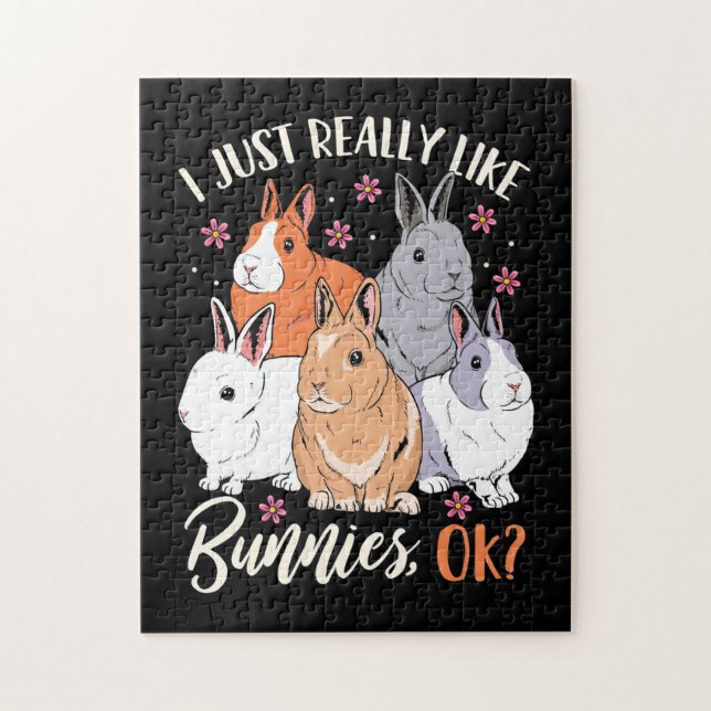 Quebra-cabeça Eu Gosto Muito De Coelhos (Vertical)