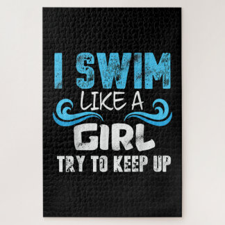 Quebra-cabeça Eu Natação Como Uma Garota Tentando Continuar - Na