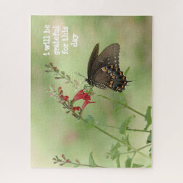 Quebra-cabeça eu serei grato por este dia, borboleta