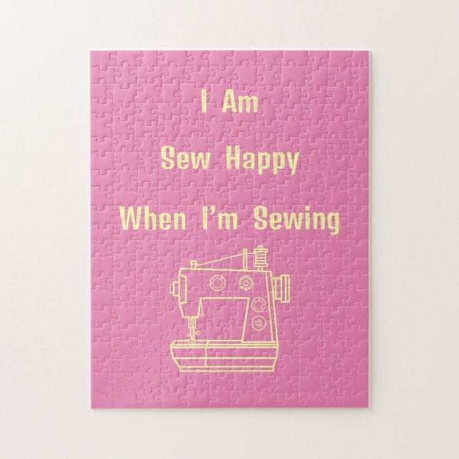 Quebra-cabeça Eu sou ligeiramente feliz quando estou costurando (Vertical)