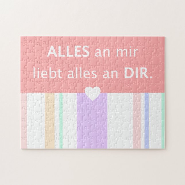 Quebra-cabeça Eu te amo, alemão, dizendo citação sobre amor (Horizontal)