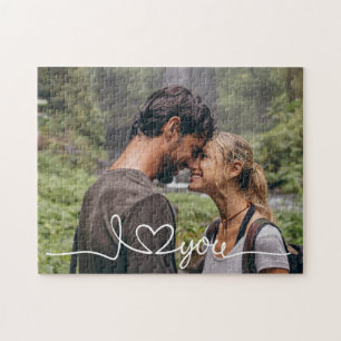 Quebra-cabeça Eu te amo em White Script com Personalidade de Cor