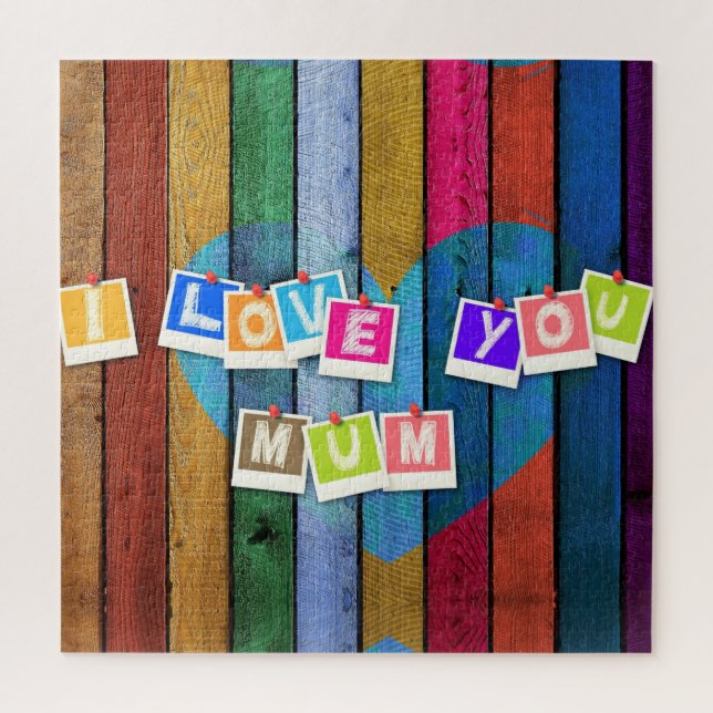 Quebra-cabeça Eu Te Amo Mãe - Coração (Vertical)