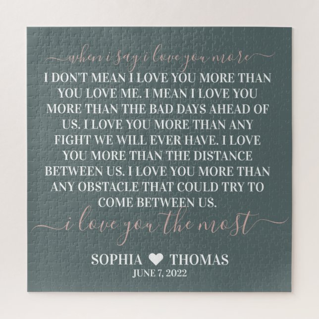 Quebra-cabeça Eu te amo mais presente de aniversário (Vertical)