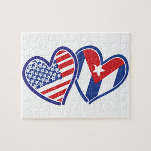 Quebra-cabeça EUA Cuba ama corações