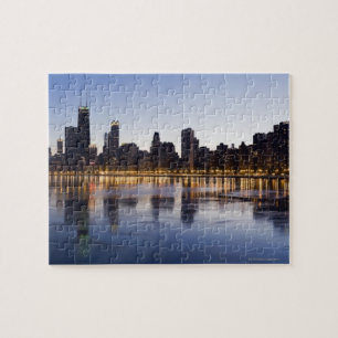 Quebra-cabeça EUA, Illinois, Chicago, skyline da cidade sobre o