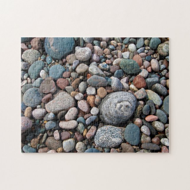 Quebra-cabeça EUA, Michigan. Seixos Polidos Na Costa (Horizontal)