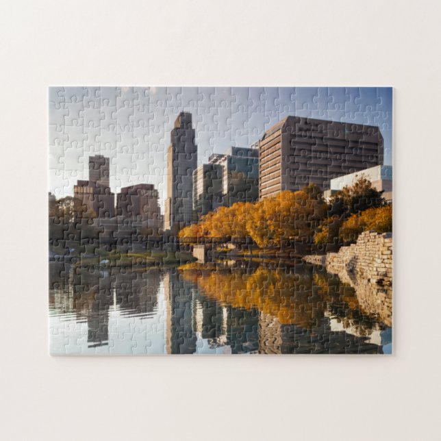 Quebra-cabeça EUA, Nebraska, Omaha, Gene Leahy Mall, Horizonte (Horizontal)