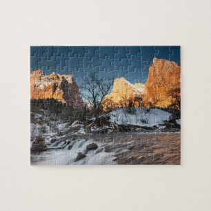 Quebra-cabeça EUA, Utah, Parque Nacional Zion. Nascer do sol na