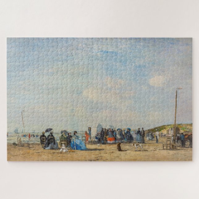Quebra-cabeça Eugene Boudin - Reunião na Praia (Horizontal)