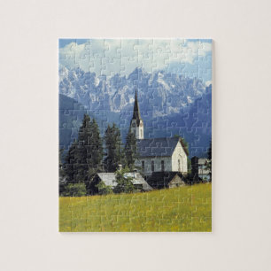 Quebra-cabeça Europa, Áustria, Gosau. A torre da igreja