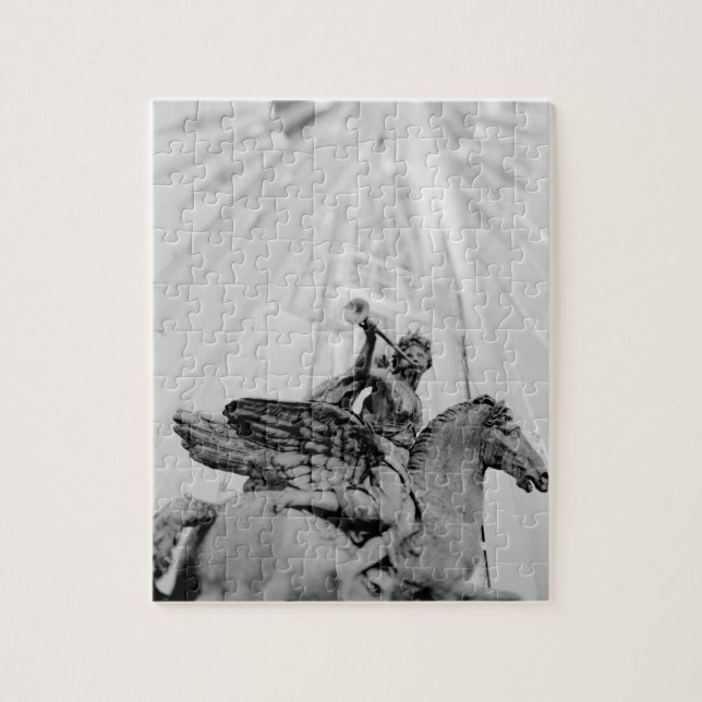 Quebra-cabeça Europa, França, Paris. Estátua e roda gigante, 2 (Vertical)