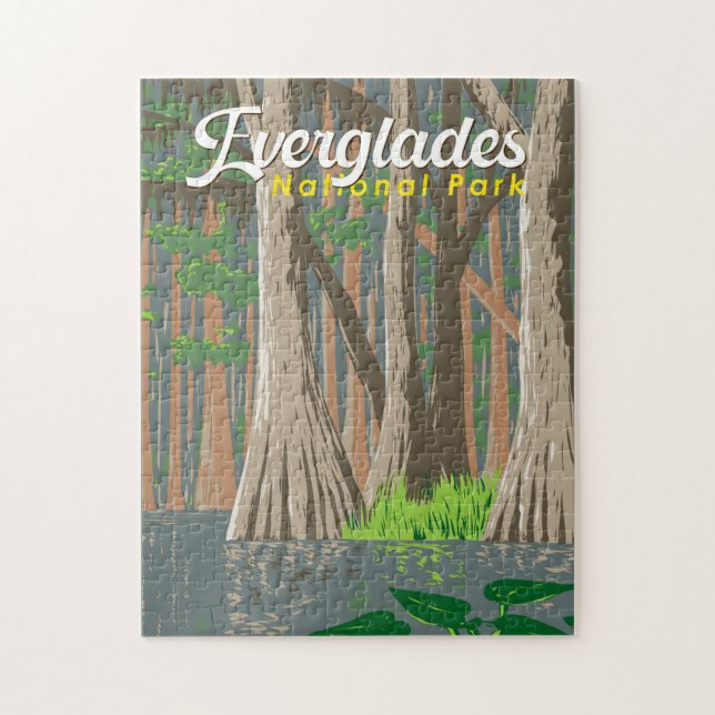 Quebra-cabeça Everglades National Park Illustration Viagem Art (Vertical)