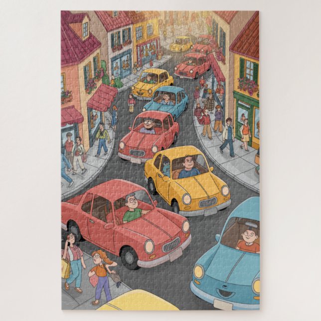 Quebra-cabeça Everyday fun in town puzzle (Vertical)