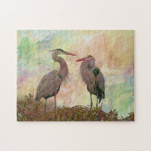 Quebra-cabeça Excelente de Jigsaw Blue Heron Pair