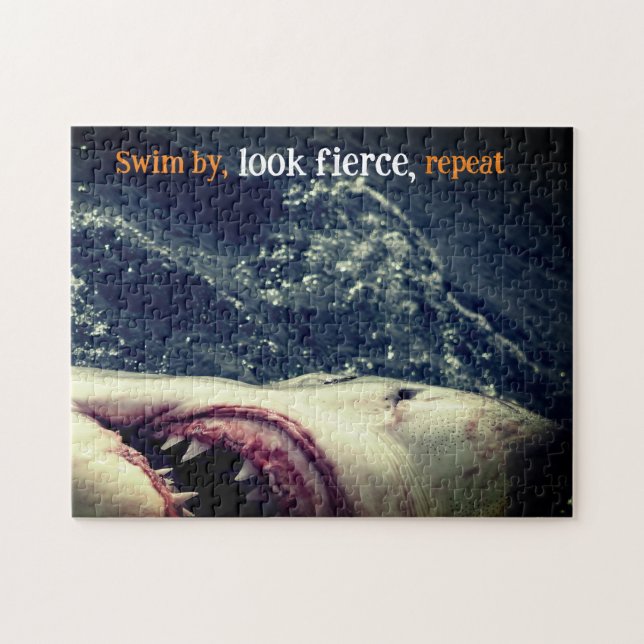 Quebra-cabeça Excelente de mandíbulas brancas de tubarão (Horizontal)