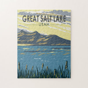 Quebra-cabeça Excelente Salt Lake Utah Viagem de Art Vintage