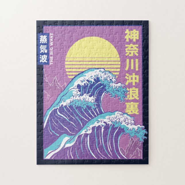 Quebra-cabeça Excelente Wave Vaporwave Kanagawa (Vertical)