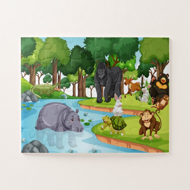 Quebra-cabeça Expedição à Vida Selvagem: Floresta Encantadora (Horizontal)