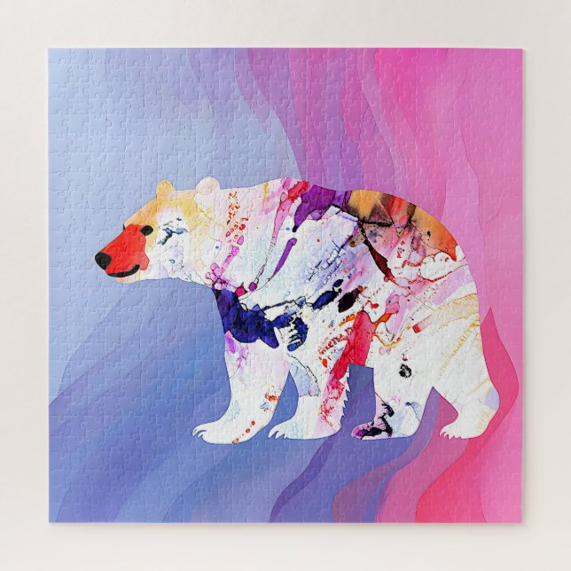 Quebra-cabeça Explorador Ártico Pastel em Aquarela (Vertical)