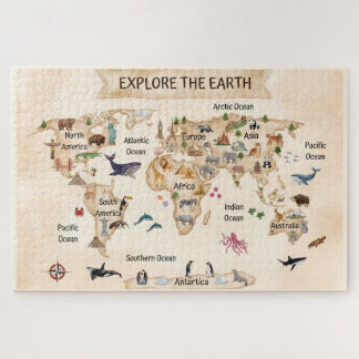 Quebra-cabeça Explore o Mapa Mundial da Terra