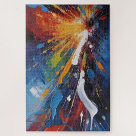 Quebra-cabeça Explosão Abstrata Dinâmica Pintura a Óleo Colorida